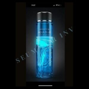 Sobriety RX Aqua Blue Glass Water Bottle