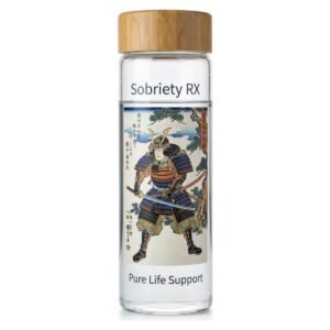 Sobriety RX Samurai Glass Infuser Bottle (Bamboo Lid)